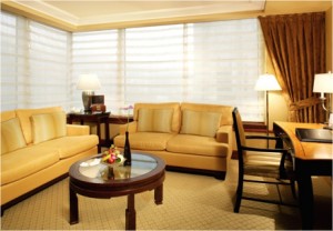 Conrad's Presidential suite sitting room. Photo courtesy of Conrad Hotels and Resorts.